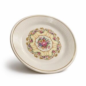 Vintage Limoges Floral Plate 22K Gold Trim Cottagecore Decor